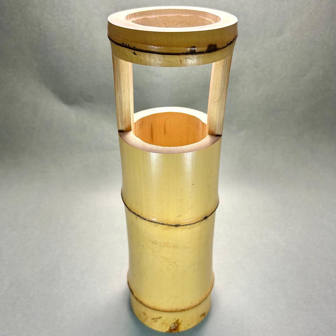 花入　『久田宗也書付　置筒竹花入』　あさきり　尋牛斎　お茶道具　書付箱　工芸品