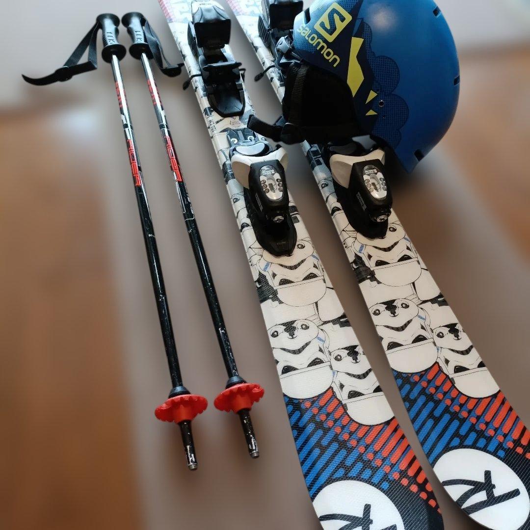 ROSSIGNOL ロシニョール ジュニアスキーセット ヘルメット付き。