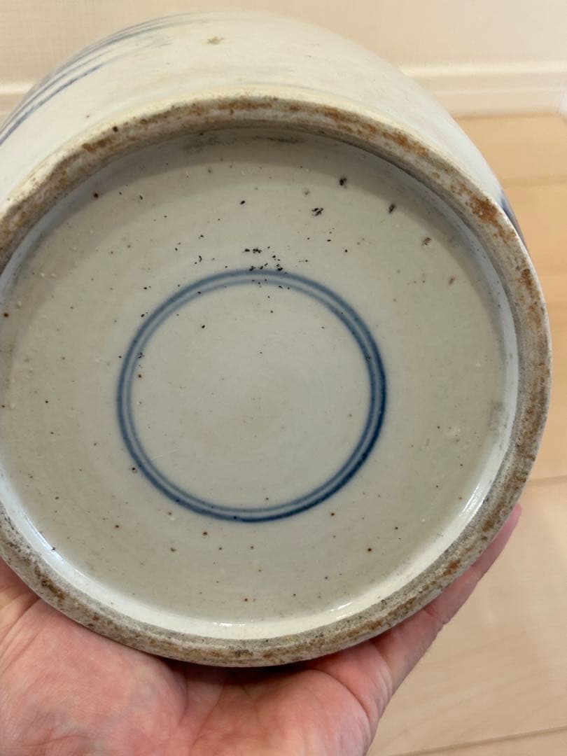 清早期　青花染付人物図大花瓶　中国美術唐物