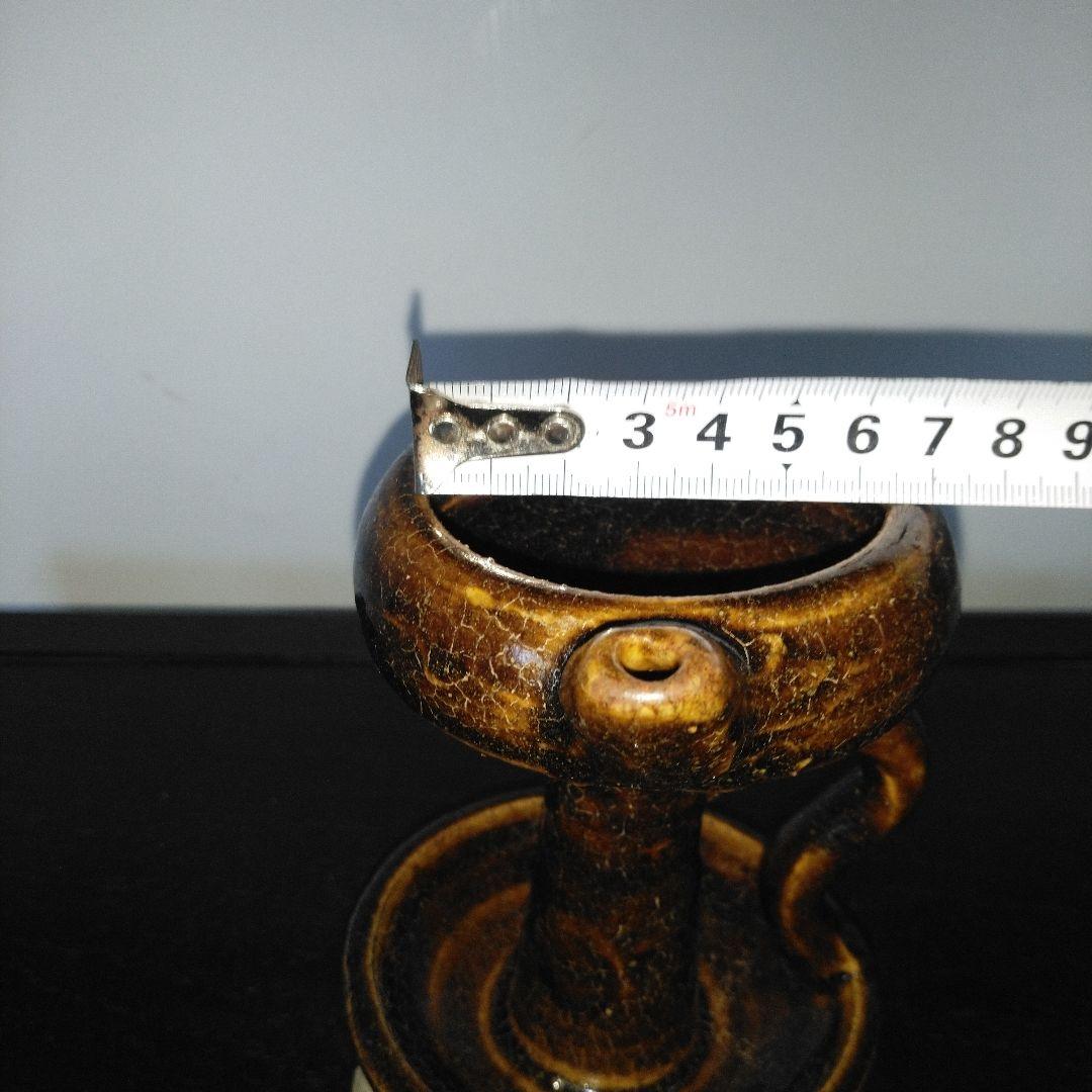 NO596 さつま飴釉灯器　江戸　灯火器　灯火具　時代物