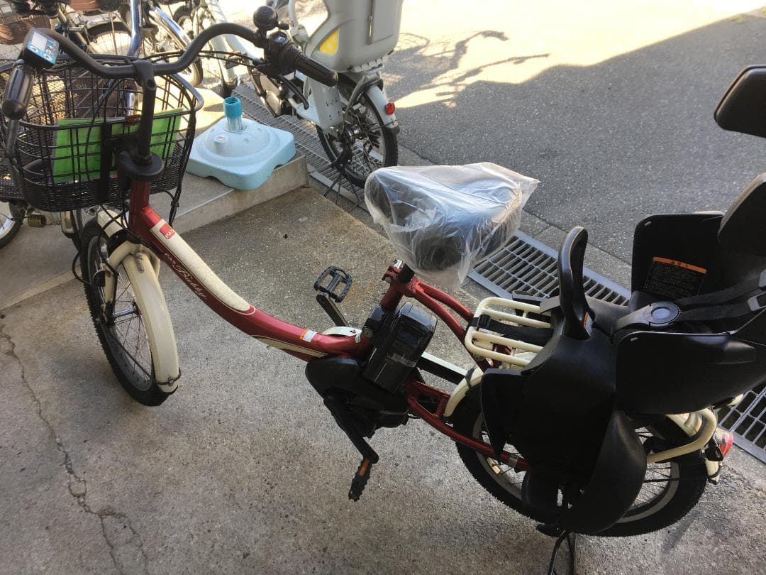 地域限定送料無料　パスバビーアン　子供乗せ　12,3AH　赤②　神戸　電動自転車