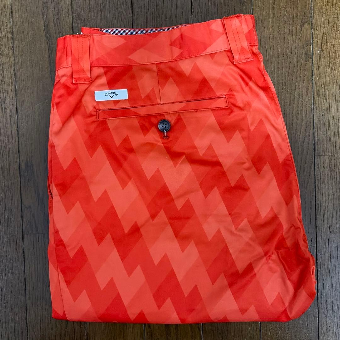 【中古】Callawayキャロウェイパンツ XL/W94㎝ 希少サイズオレンジ系