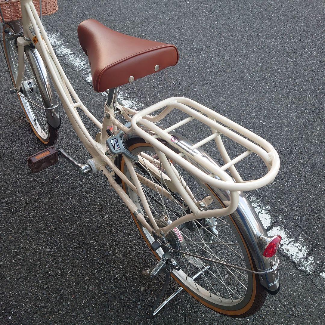 【直接引取限定•大田区】子供用自転車 クリーム色 前カゴ付き(あさひサイクル)
