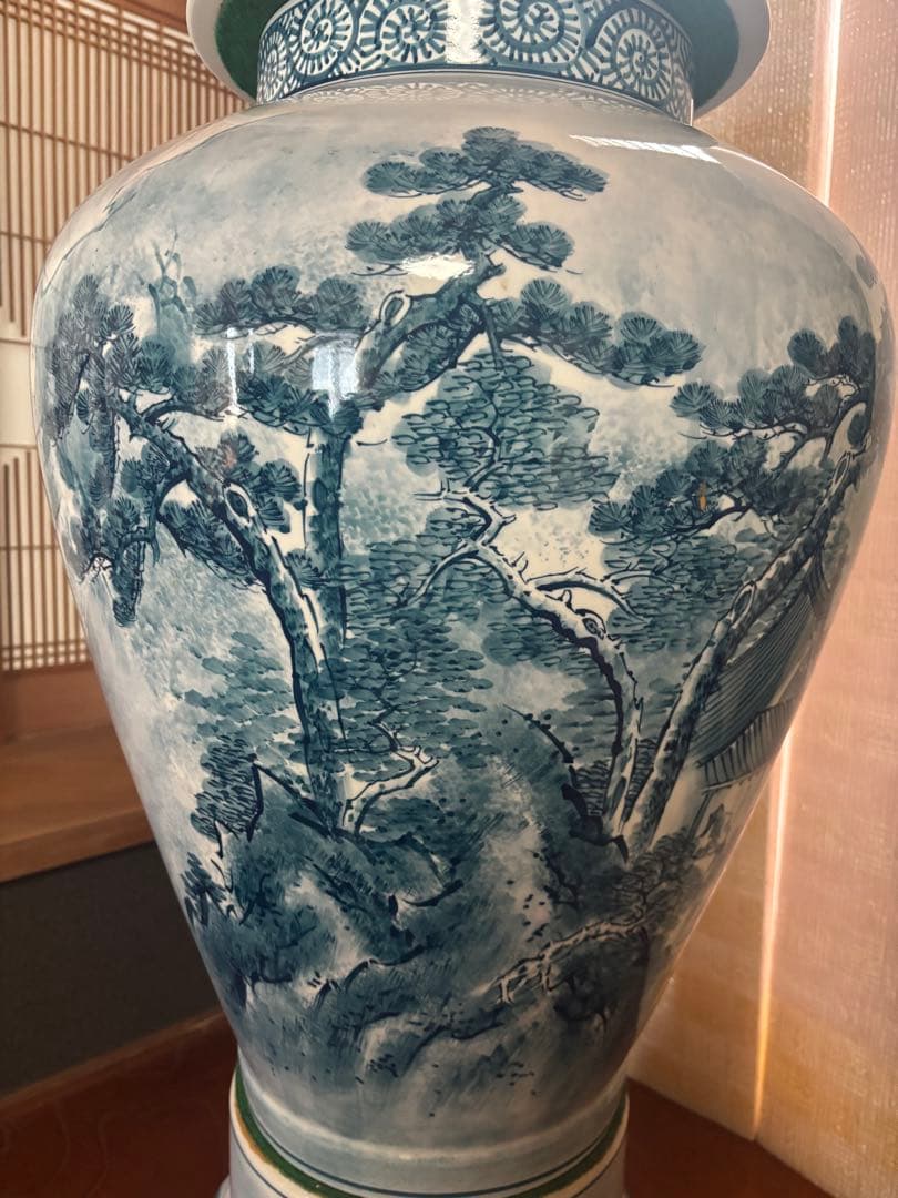 【有田焼　金龍窯　博山作‼️】山水飾壷　沈香壺　　大壷骨董品 飾壺 置物 古美術品