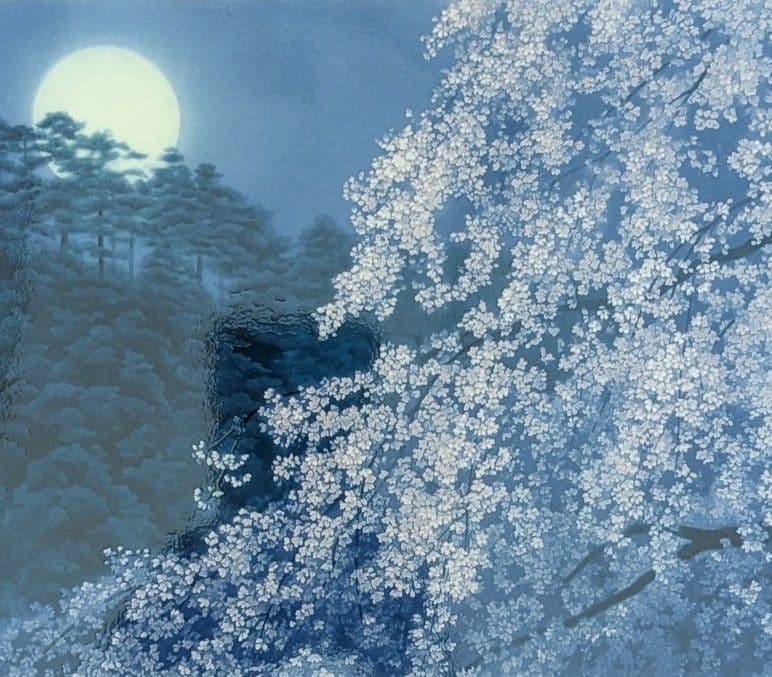   東山魁夷　陶板画　宵桜