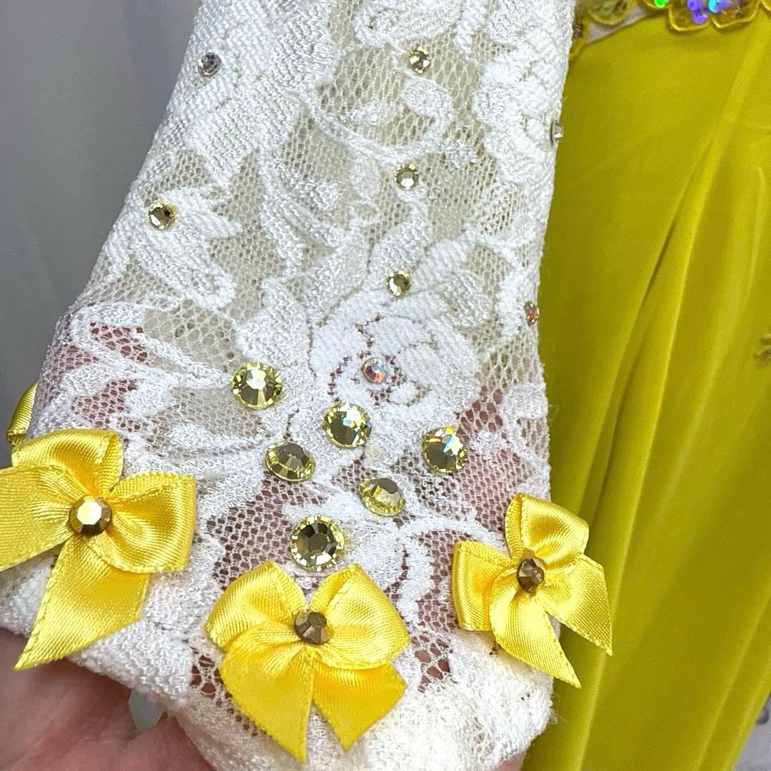 6124★S イエロー オフ白 レース スタンダードドレス社交ダンス