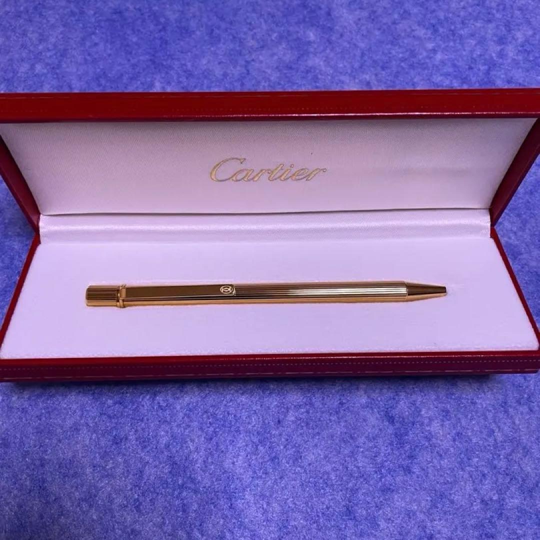 【新品・未使用】カルティエツイスト式マストボールペンゴールド証明書付き 黒インク