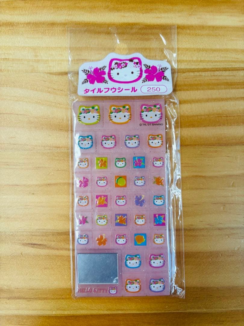 レア!　ハローキティ　タイル風シール　トロピカル　シール　平成レトロ　当時物
