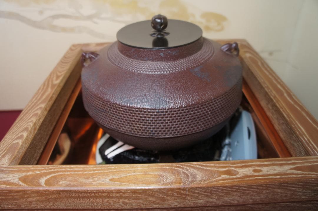 専用☆美品 桑色置炉 在銘 独楽釜 置炉用600W 炭型 電熱器 送料込み