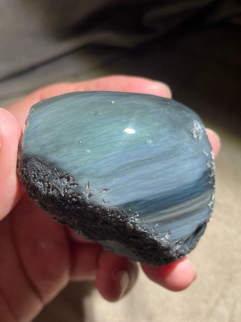 研磨品　十勝石玲瓏　複合色特級品　レインボーオブシディアン