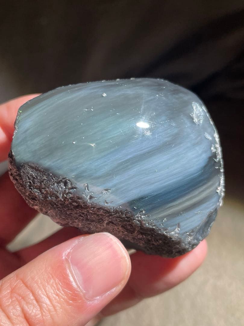 研磨品　十勝石玲瓏　複合色特級品　レインボーオブシディアン