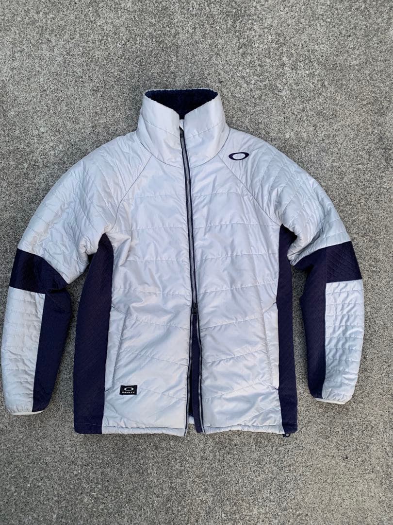 90s Oakley シルバーネイビー ジャケット ダブルジップ archive