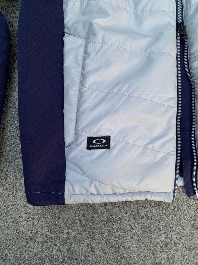 90s Oakley シルバーネイビー ジャケット ダブルジップ archive