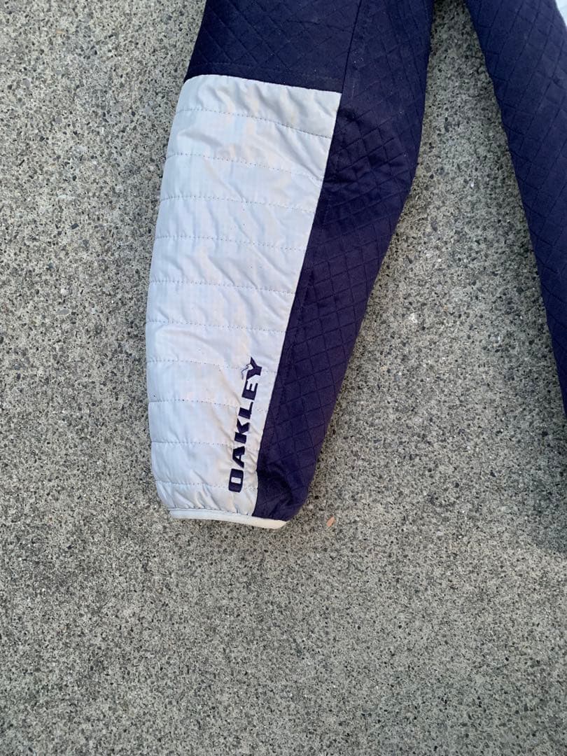 90s Oakley シルバーネイビー ジャケット ダブルジップ archive