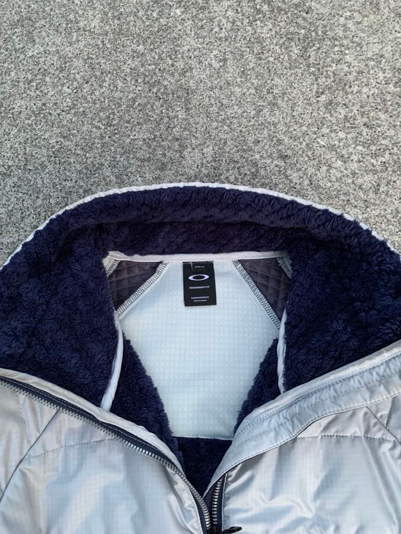 90s Oakley シルバーネイビー ジャケット ダブルジップ archive