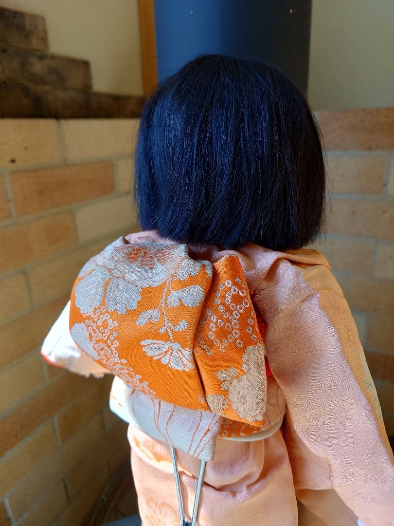 極上　市松人形 大正から昭和初期　爪切りつき　白木屋特製　羽衣　人毛　約42cm