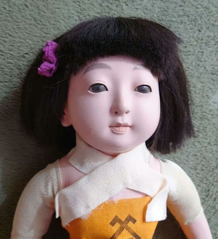 極上　市松人形 大正から昭和初期　爪切りつき　白木屋特製　羽衣　人毛　約42cm