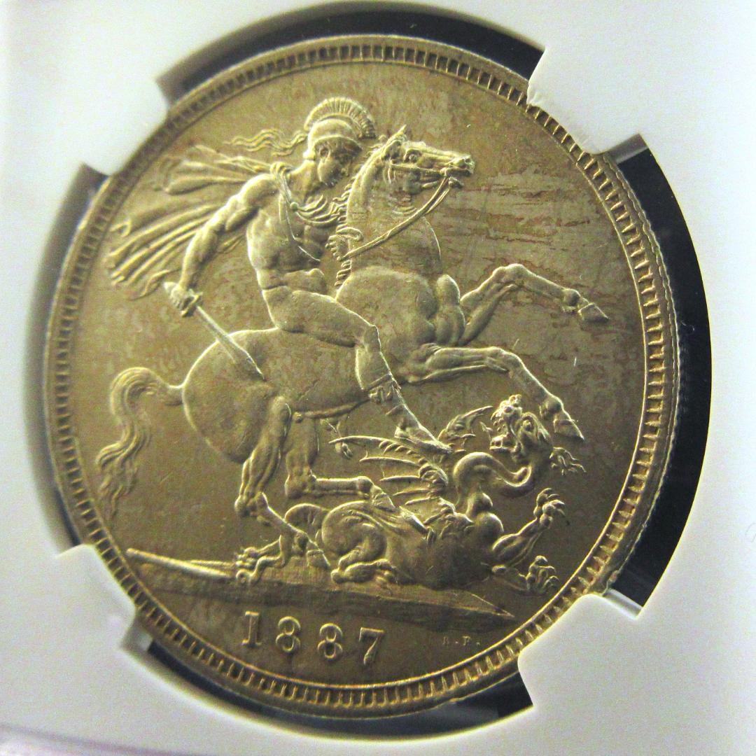 1887 イギリス クラウン 銀貨 ゴールデンジュビリー NGC 