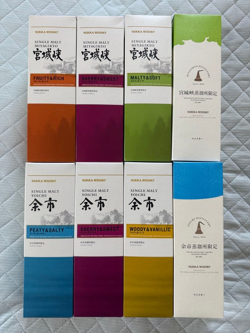 宮城峡蒸留所&余市蒸留所限定ウイスキー8本セット
