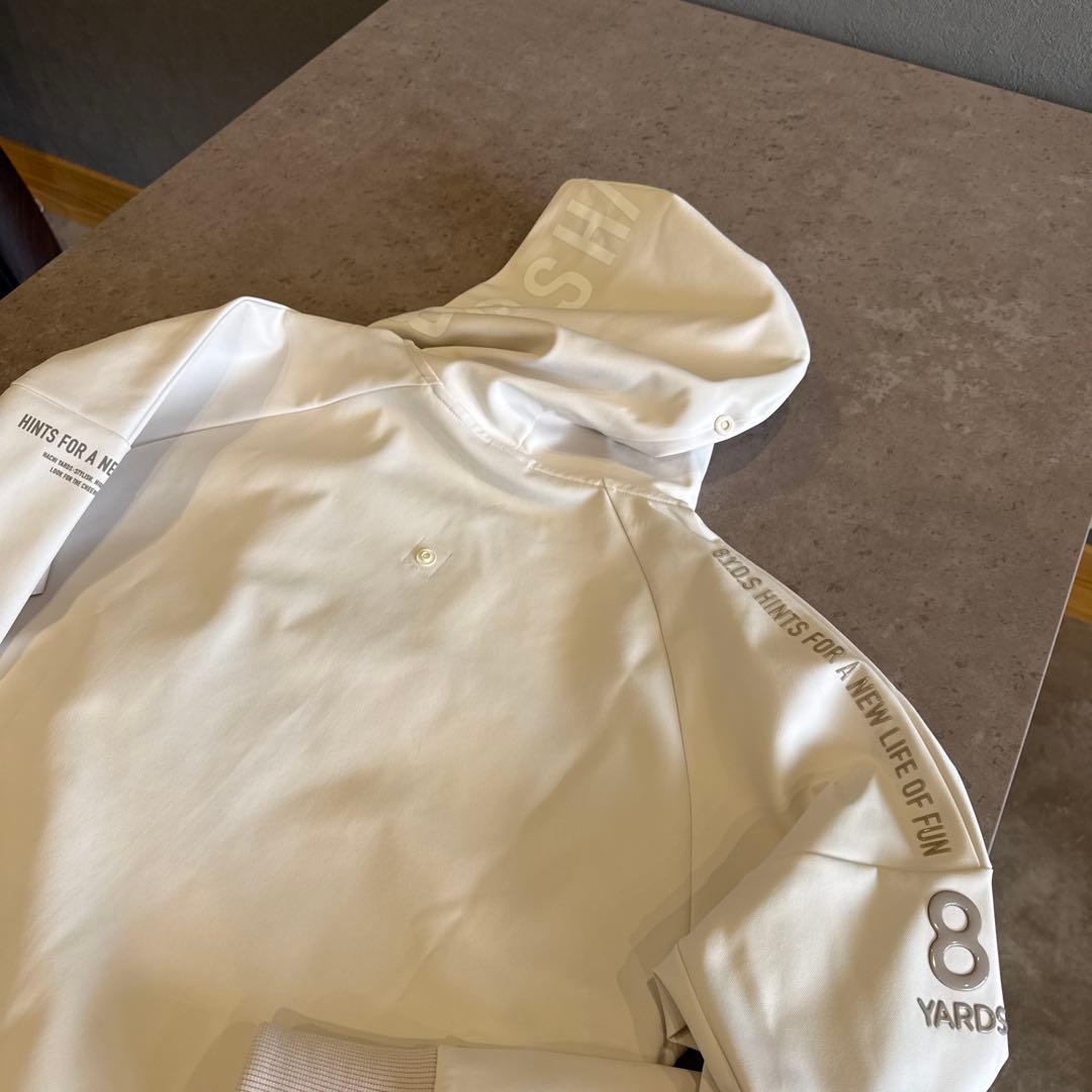 ま*ん様 8 YARDS フード付きジャケット L ホワイトパーカー