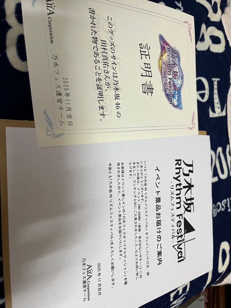 乃木坂46 乃木フェス 田村真佑 クッション 直筆サイン入り