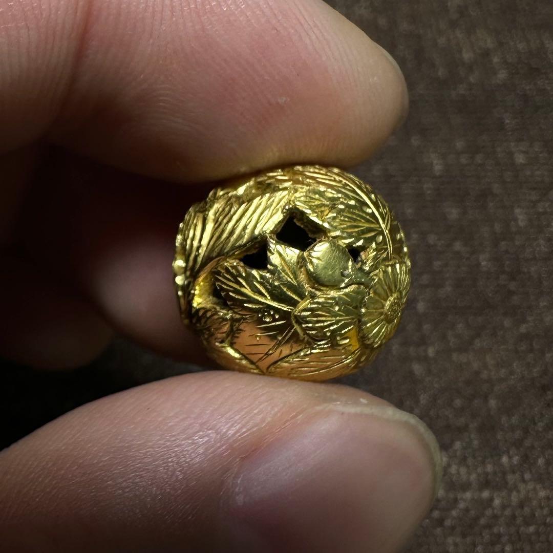 金緒締　緒締　玉　金工　工芸品　江戸　骨董古美術