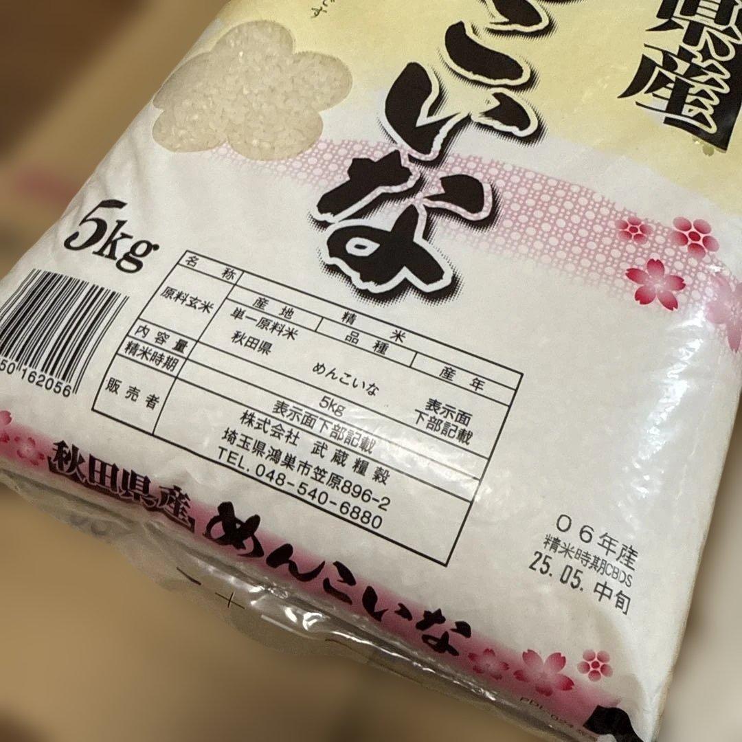 秋田県産 めんこいな 5kg×2袋 計10kg