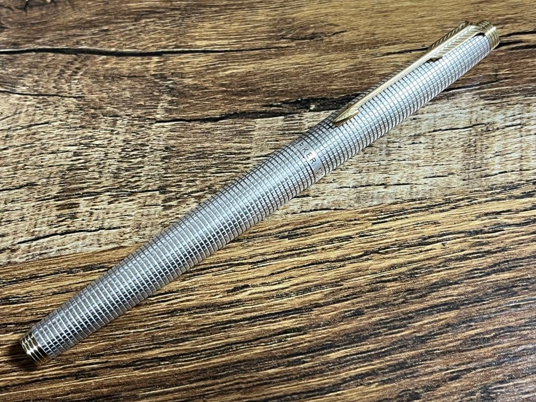 パーカー 75 シズレ スターリングシルバー 天冠フラットトップ XF 万年筆