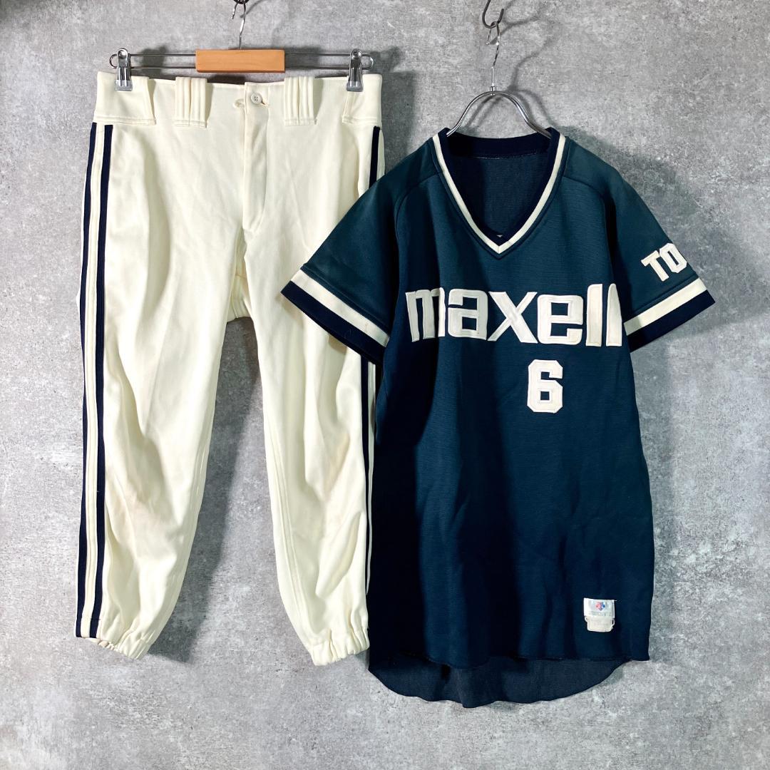 DESCENTE　maxell 社会人野球　ユニフォーム　上下 ネイビー