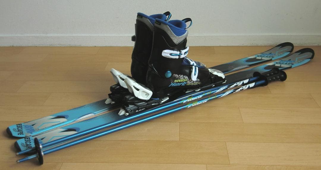 ■■送料無料■K2＋Hart■ジュニア用スキー4点セット■136/24■WAX■