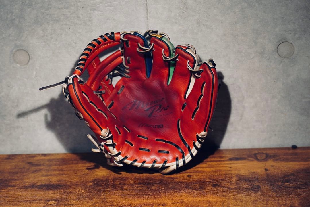 p*a様 m*o様 ミズノプロ 限定オーダー 軟式用 内野手用グラブ　レインボー