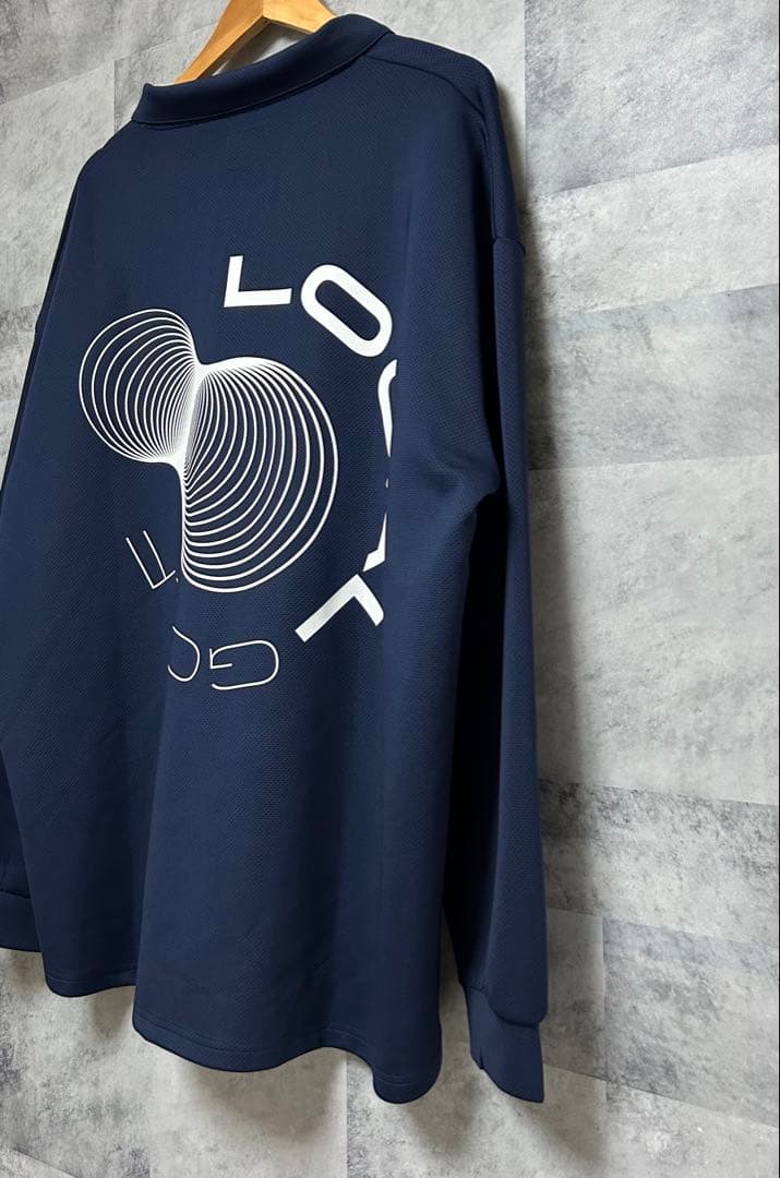 新品　タグ付　ローカルゴルフ　長袖ポロシャツ　ビックプリント M/L ネイビー