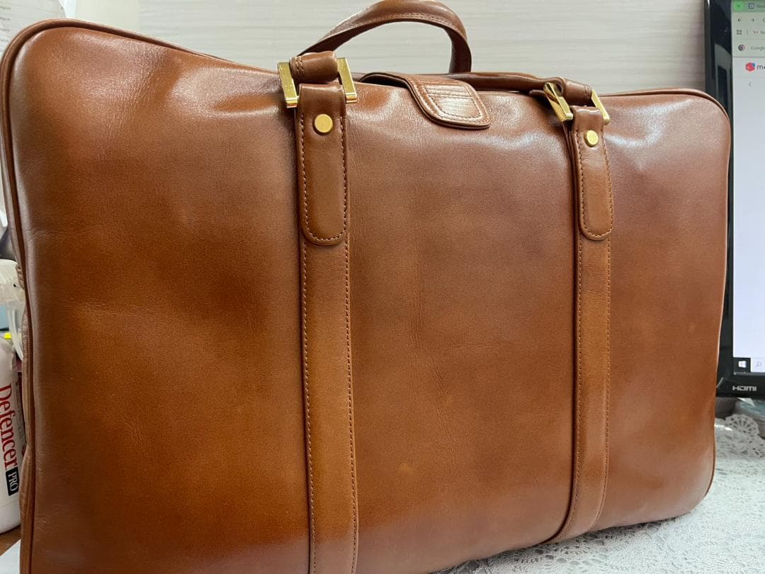 ★美品★MARUEM　本革　スクエア　ボストンバッグ　旅行鞄　レトロ　キャメル