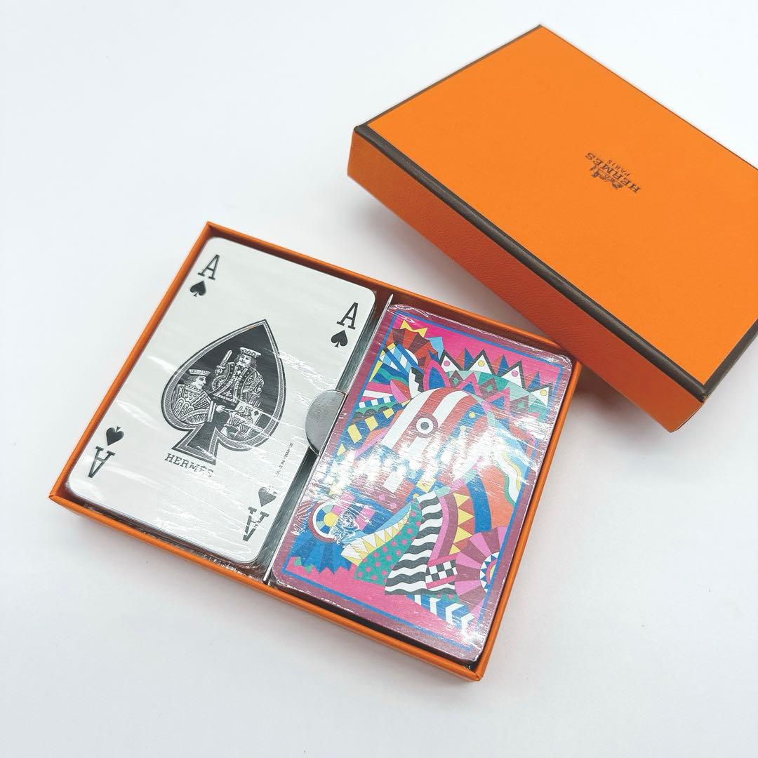 美品★HERMESトランプ シュワルドウフェッド ブリッジカード★C37