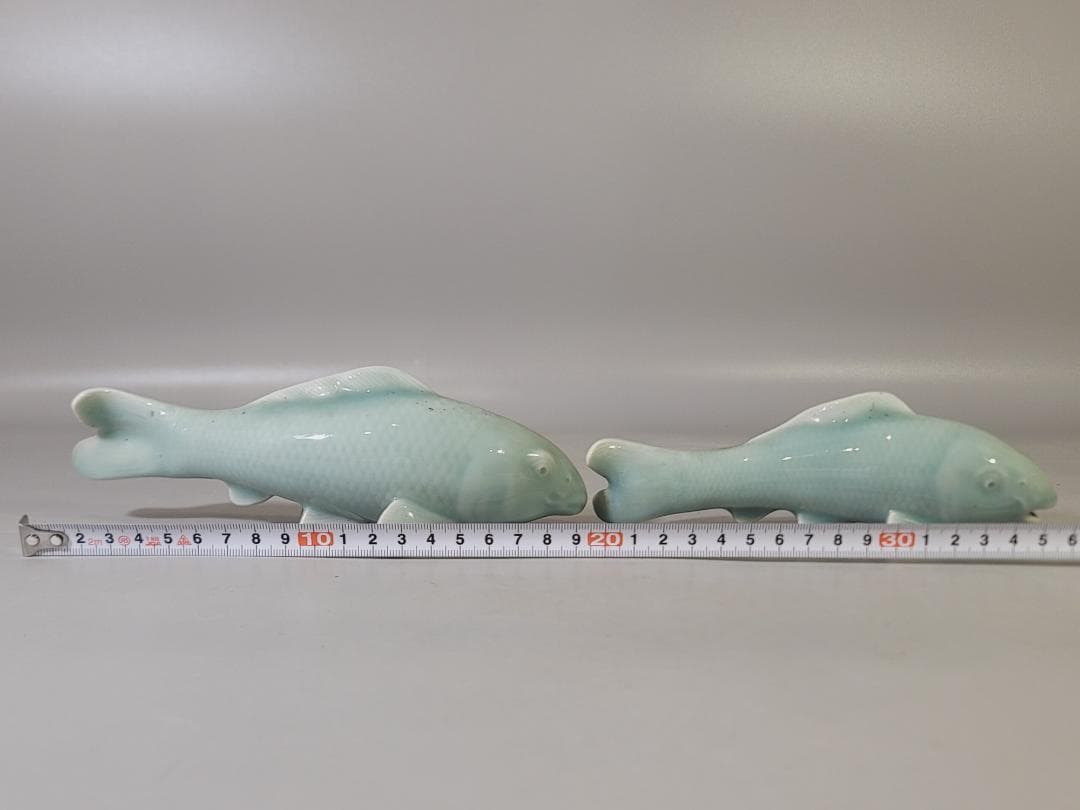 青磁 双魚置物 DT735