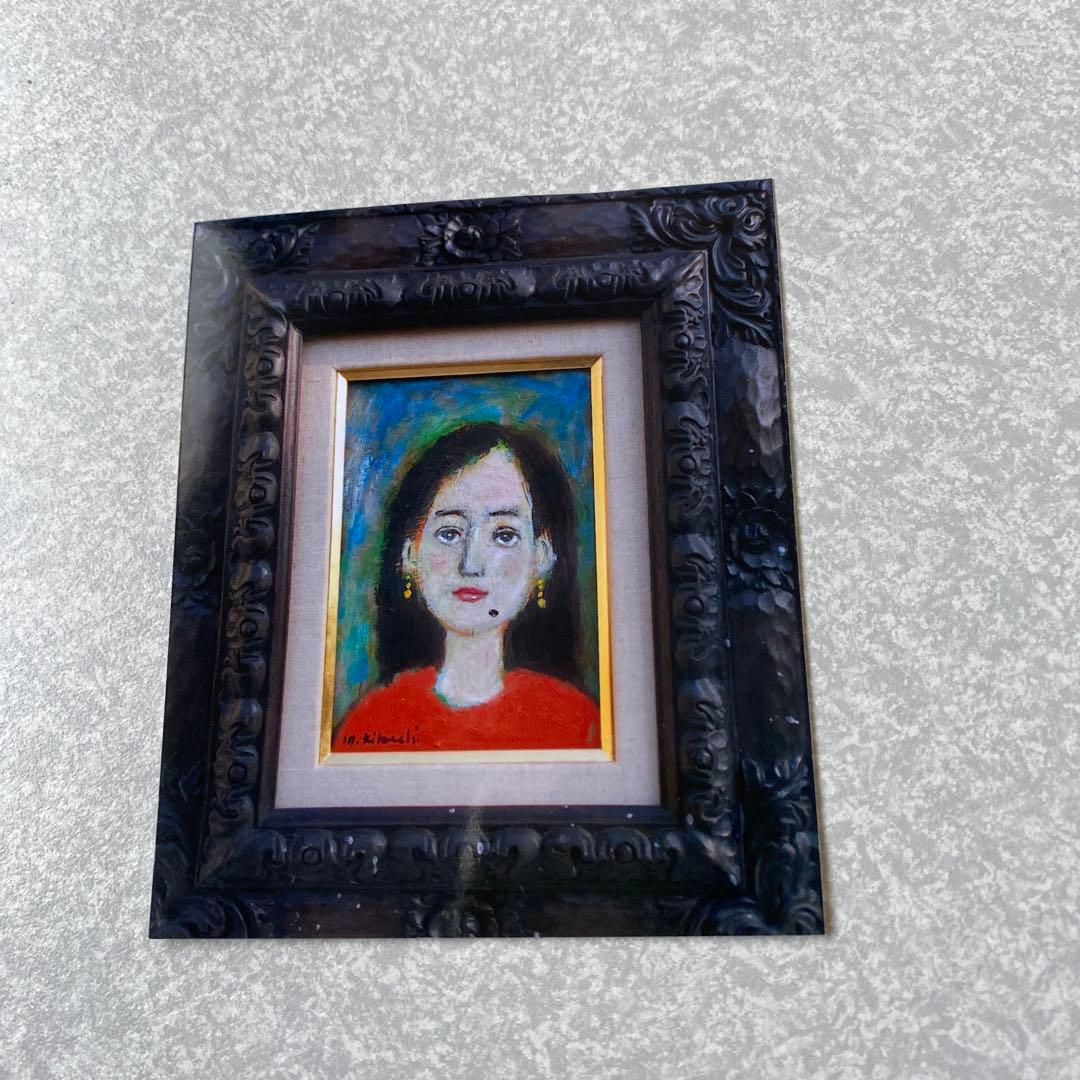 絵画　油絵　油彩画　菊地正則　SM「少女」美品　額付き　パリ　原画　サイン入り