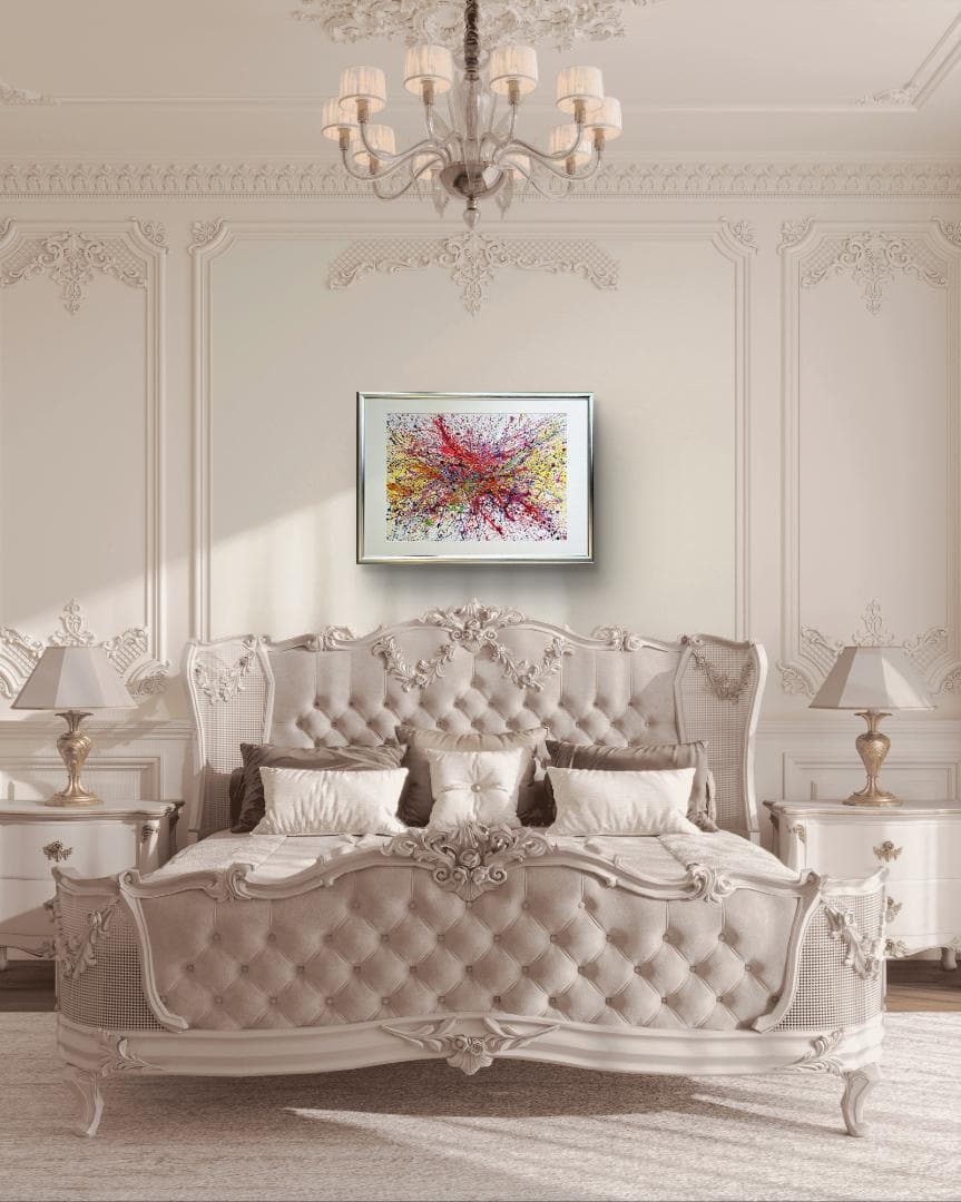 私たちの存在X 2枚セット/ 抽象画 77×56㎝ B2 額縁セット 原画のみ