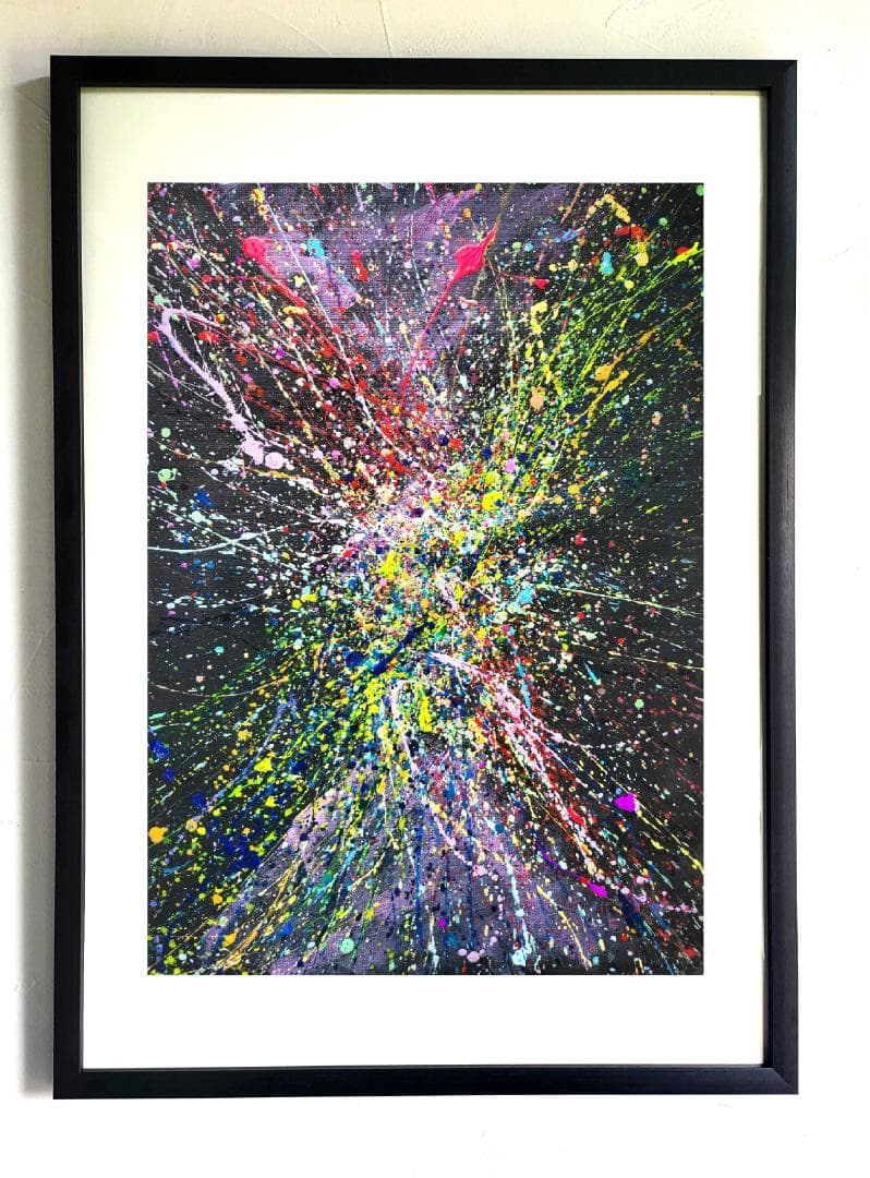 私たちの存在X 2枚セット/ 抽象画 77×56㎝ B2 額縁セット 原画のみ