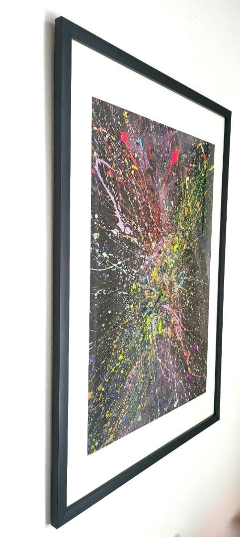 私たちの存在X 2枚セット/ 抽象画 77×56㎝ B2 額縁セット 原画のみ