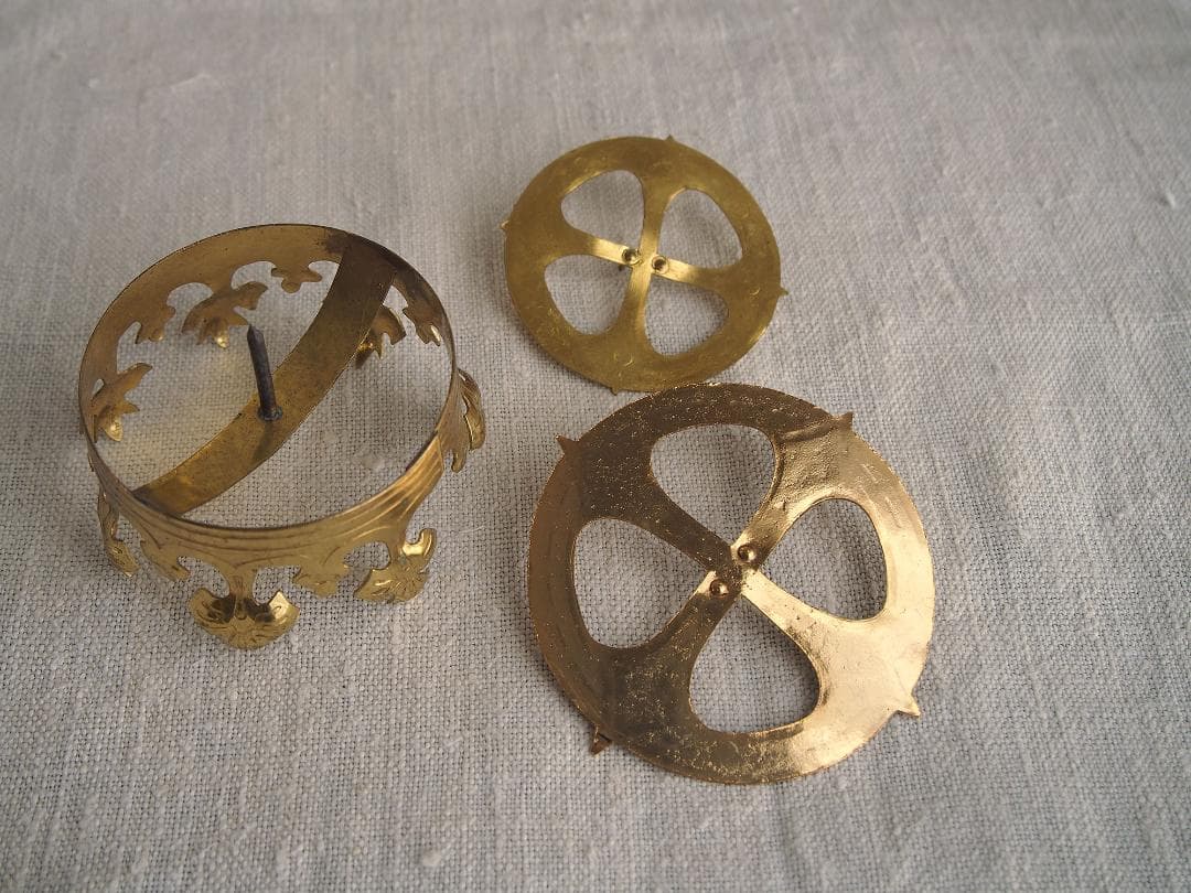 聖人像の王冠 光輪 3点 聖母マリア像 クラウン カトリック彫像用/K378