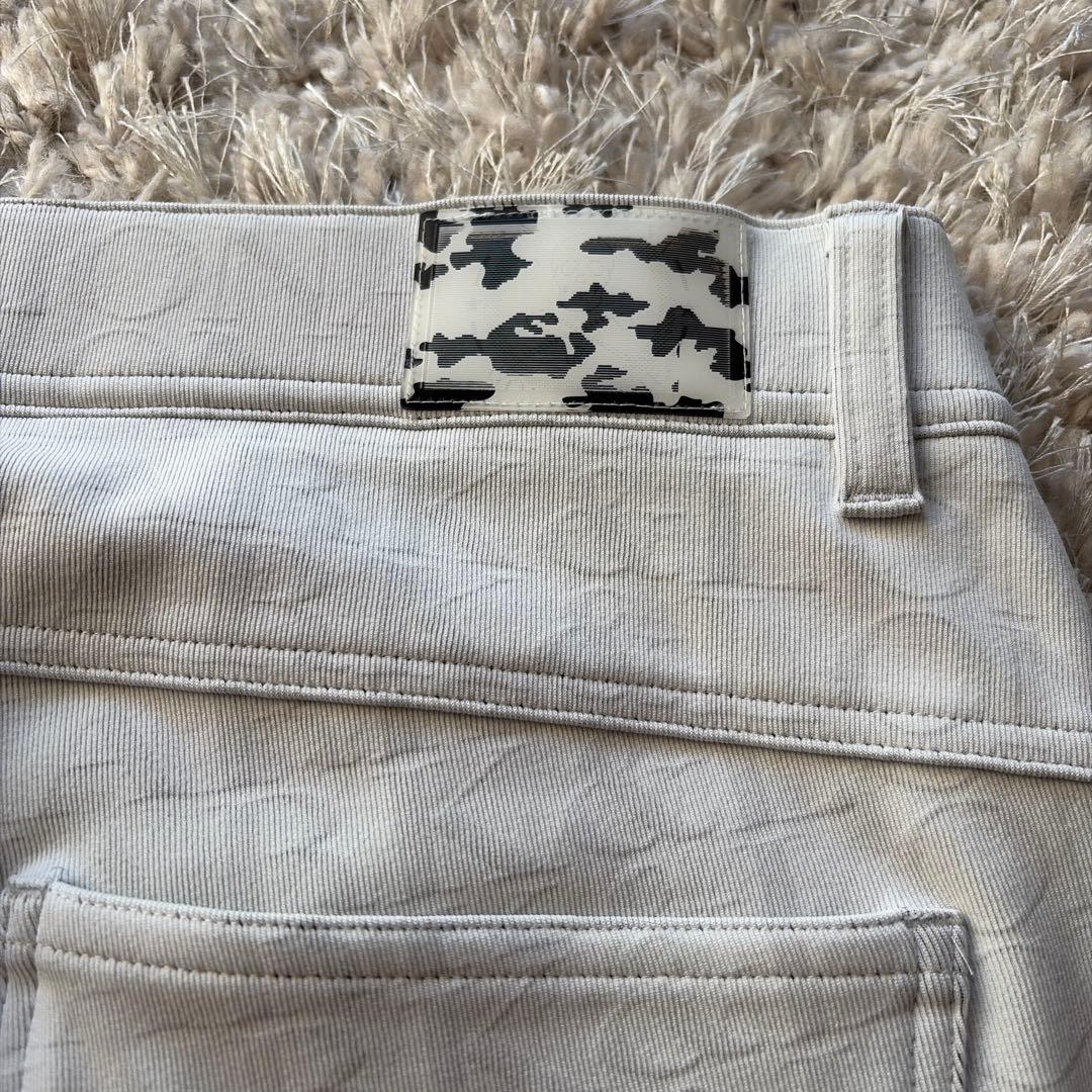 MARK&LONA マークアンドロナ ストレッチ パンツ ロゴ総柄グレー50