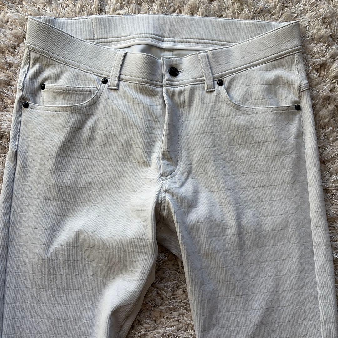 MARK&LONA マークアンドロナ ストレッチ パンツ ロゴ総柄グレー50