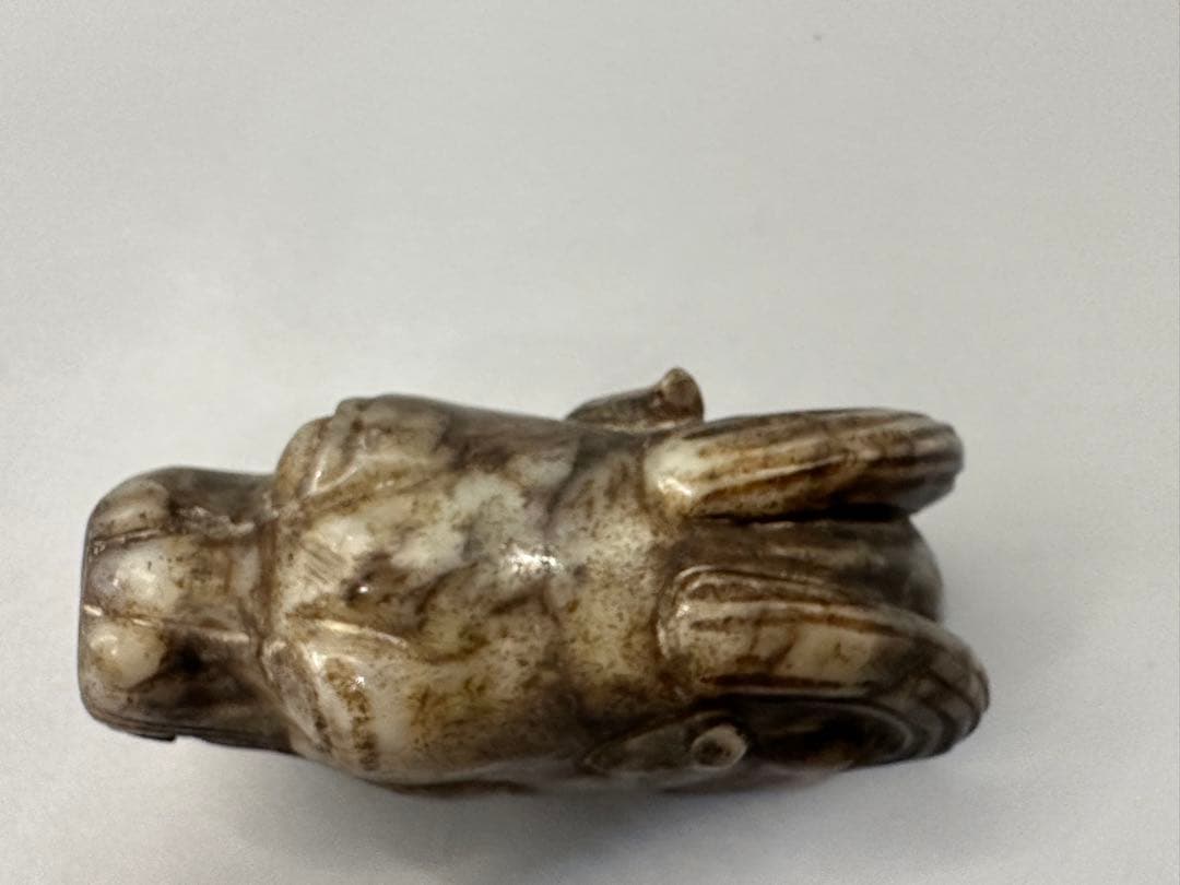 中国古美術　古玉文化　紅山文化　玉龍头 祭祀器　美品　磁石に反応あり　手彫り