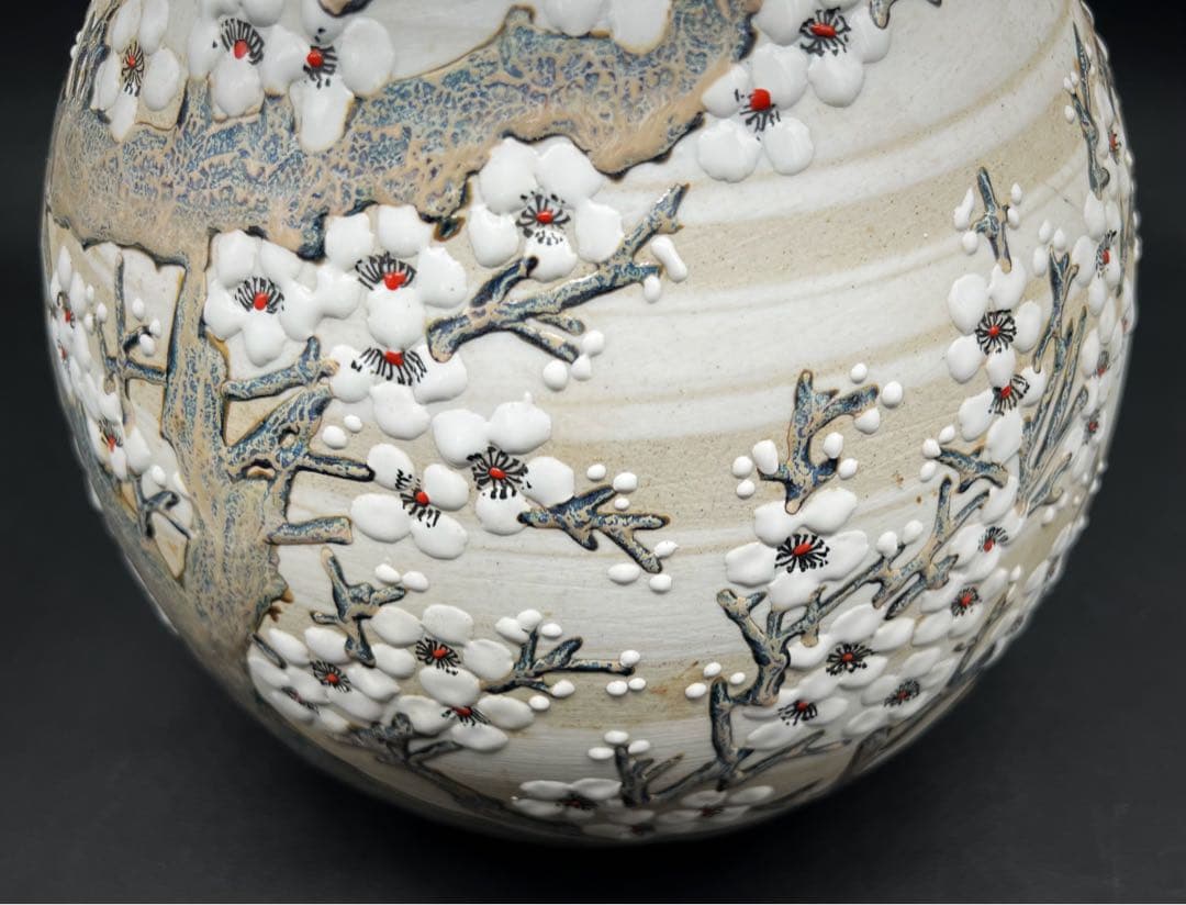 中国美術 瓢箪花瓶 花入 飾壺 陶藝　鉄骨生春 景徳鎮 名家熊軍作 木箱付き