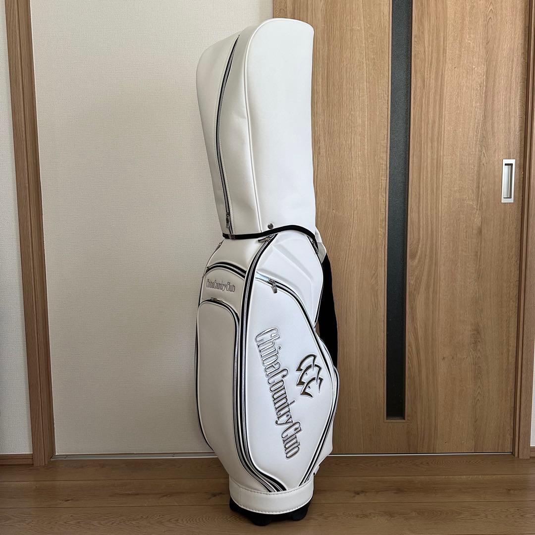 美品 千葉カントリークラブ キャディバッグ 8.5型 ホワイト