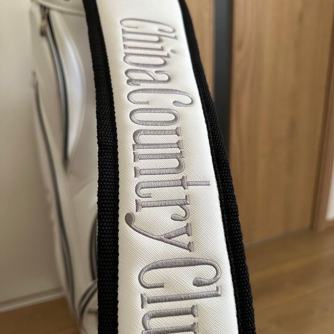 美品 千葉カントリークラブ キャディバッグ 8.5型 ホワイト