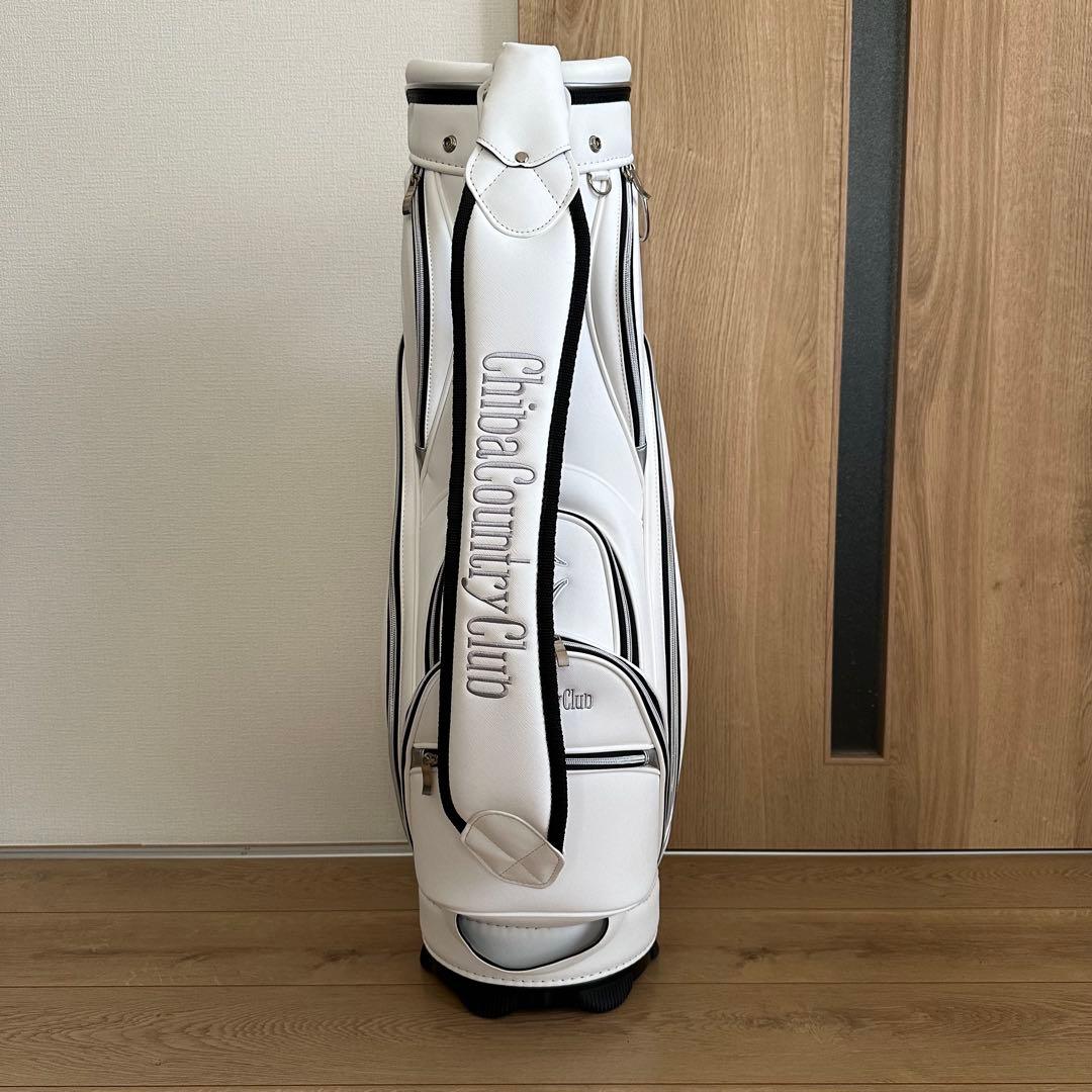 美品 千葉カントリークラブ キャディバッグ 8.5型 ホワイト