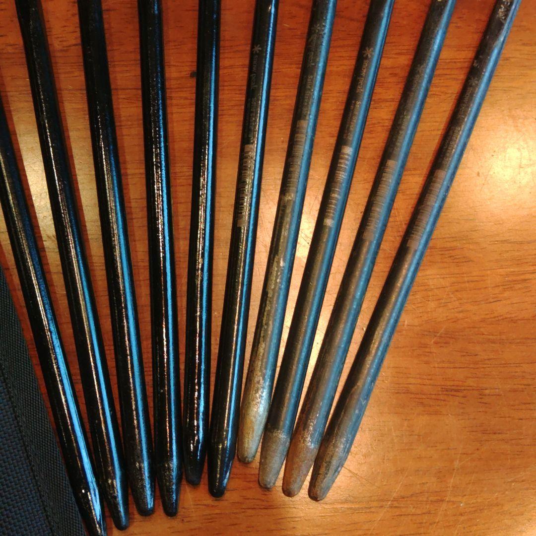 スノーピーク　ソリステ30×10本、ペグハンマー、ペグハンマーケースセット