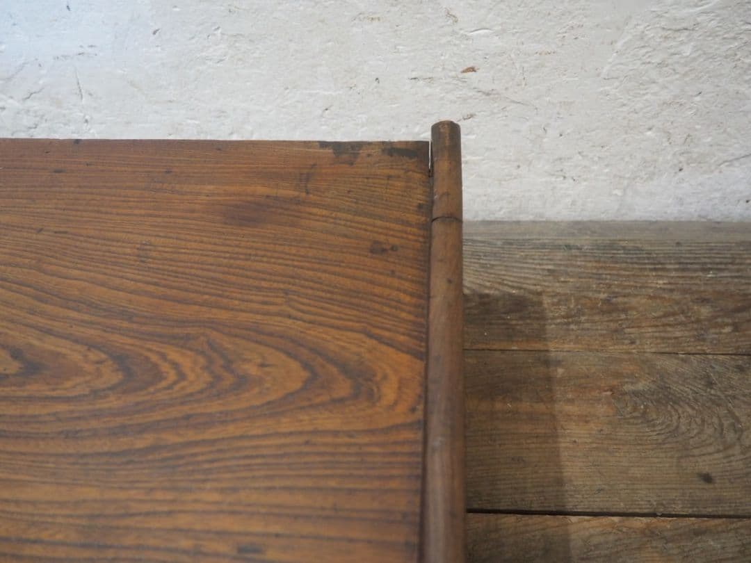 1266 アンティーク　抽斗3杯　欅の文机　一枚板　ローテーブル　レトロ　骨董