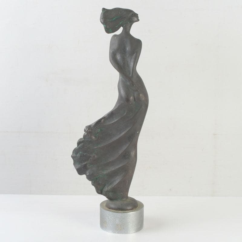 彫刻家　翁観二作　ブロンズ像　裸婦像　女性像　重さ約3kg　C　9790A